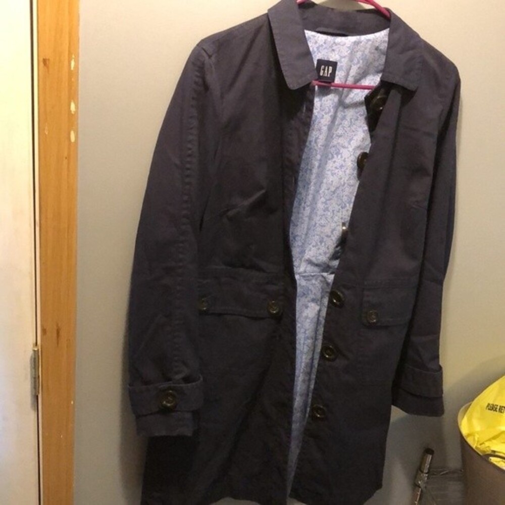 Gap navy blue trench coat size small